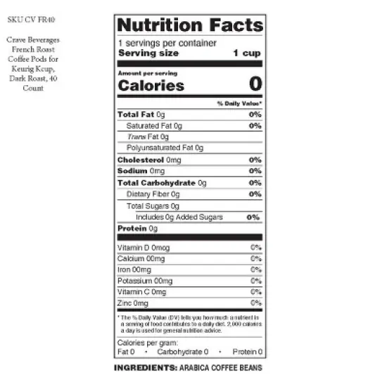 Crave Beverages French Roast Coffee Pods for Keurig Kcup, Dark Roast, 40 Count image {2}