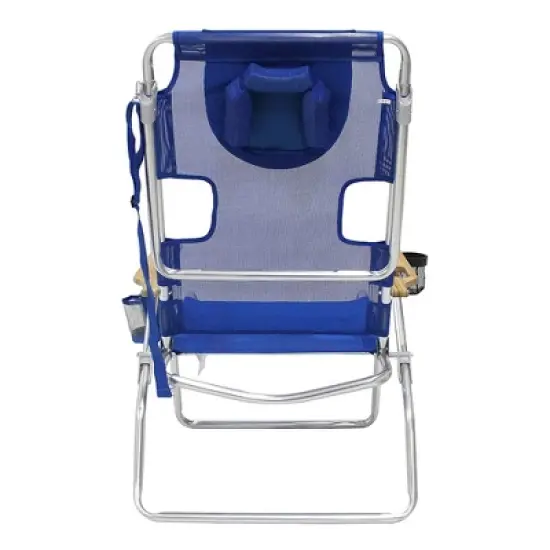 Ostrich Altitude 3N1 Lounge Reclining Chair and Ladies Comfort On-Your-Back Lightweight Outdoor Beach Chair w/Backpack Strap, Blue image {4}