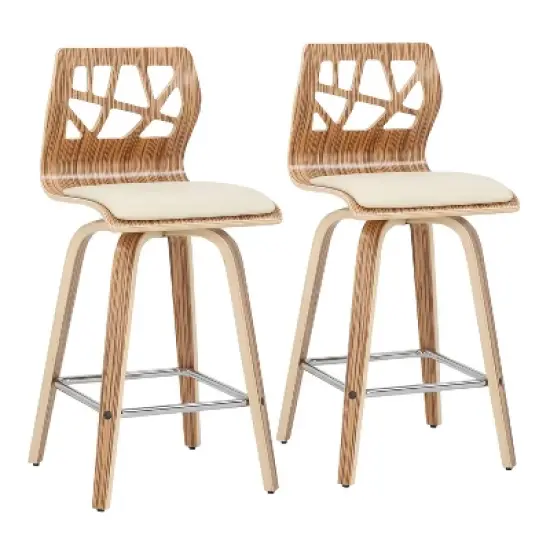 Set of 2 Folia Upholstered Counter Height Barstools - Lumisource image {14}