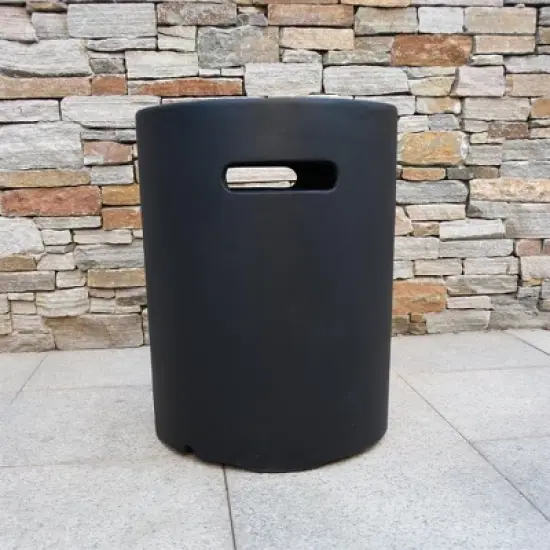 Elementi 20" Propane Tank Cover Concrete Hideaway Table for 20 lb Tank &ndash; Black image {1}