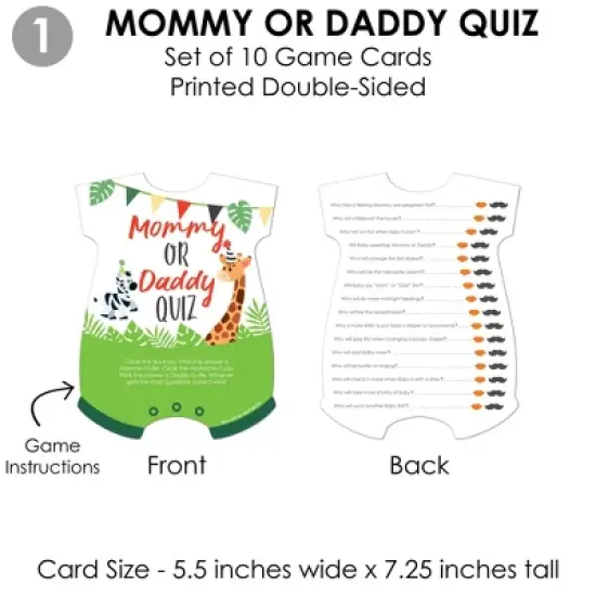 Big Dot of Happiness Jungle Party Animals - 4 Safari Zoo Animal Baby Shower Games - 10 Cards Each - Gamerific Bundle image {3}