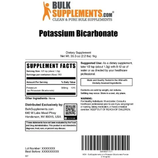 BulkSupplements Potassium Bicarbonate Powder image {4}