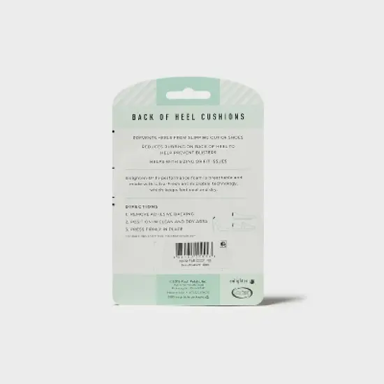 Fab Feet Women's by Foot Petals Back of Heel Insoles Shoe Cushion Black - 3 pairs image {4}