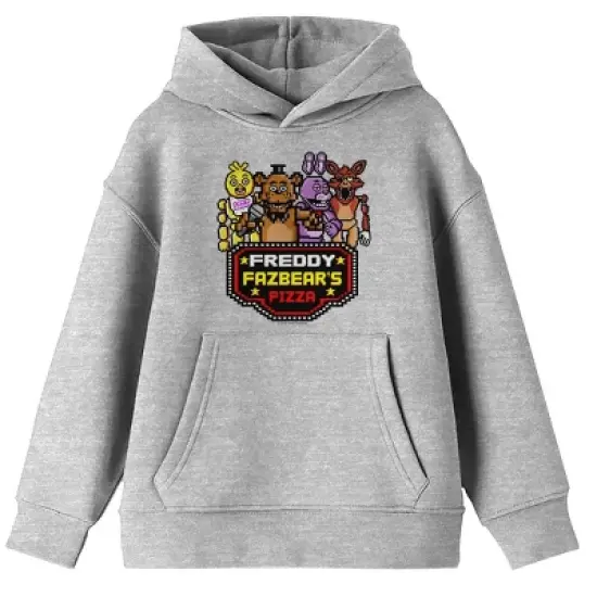 Five Nights At Freddy's Character Pixel Art Boy's Heather Gray Sweatshirt image {3}