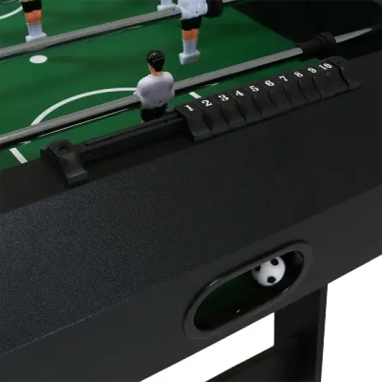 Sunnydaze Indoor Space-Saving Folding Family Foosball Soccer Game Table with Manual Scorers - 48" - Black image {2}