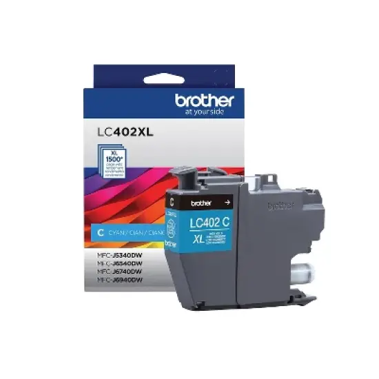 Brother LC402XL Cyan High Yield Ink Cartridge Prints Up to 1 500 Pages (LC402XLCS) image {1}