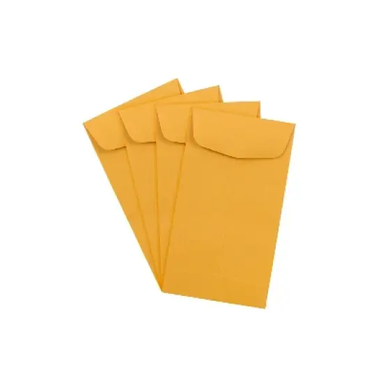 JAM Paper #6 Coin Business Envelopes 3.375 x 6 Brown Kraft Manila 1623992I image {2}