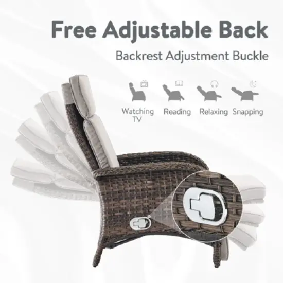 Outdoor Adjustable Reclining Patio Lounge Chair image {6}