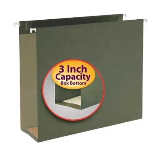 Smead Hanging Box Bottom File Folder, 3" Expansion, Letter Size, PAPER,  25 per Box (64279) image {13}