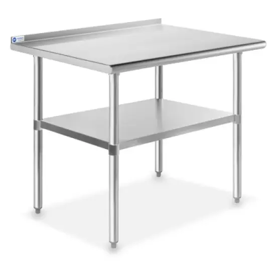 GRIDMANN Stainless Steel Tables with Backsplash and Undershelf, NSF Commercial Kitchen Work & Prep Tables for Restaurant and Home image {12}