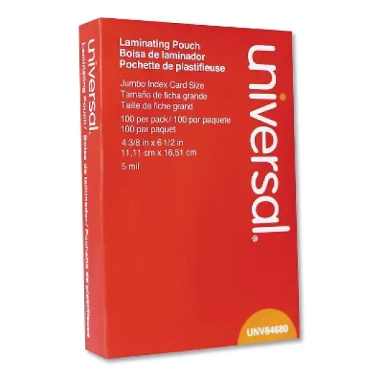 Universal Clear Laminating Pouches 5 mil 4 3/8 x 6 1/2 Photo Size 100/Box 84680 image {2}