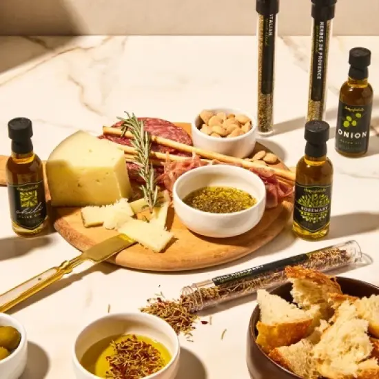 Thoughtfully Gourmet, Olive Oil Spice Infusion Gift Set, Premium Cold Pressed Extra-Virgin Olive Oil from Spain, Includes 4 Flavored Olive Oils and 3 image {2}