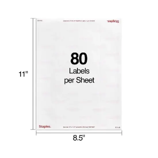 Staples Laser/Inkjet Address Labels 1/2" x 1 3/4" Clear 80 Labels/Sheet 25 Sheets/Pack 2000 image {2}