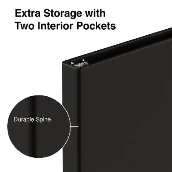 Staples Simply Light-Use .5-inch Round 3-Ring Non-View Binder Black (26851) 26851-CC image {3}