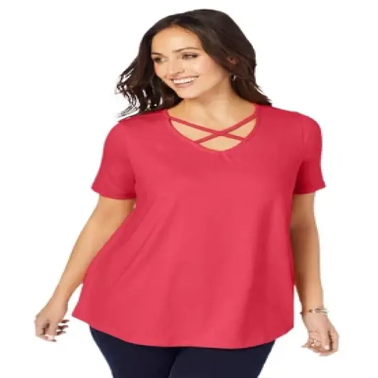 Jessica London Women&rsquo;s Plus Size Crisscross Strap Tee image {10}