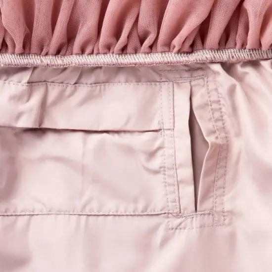 Girls' Adaptive Long Sleeve Star Velour to Tulle Dress - Cat & Jack&trade; Dusty Pink image {3}