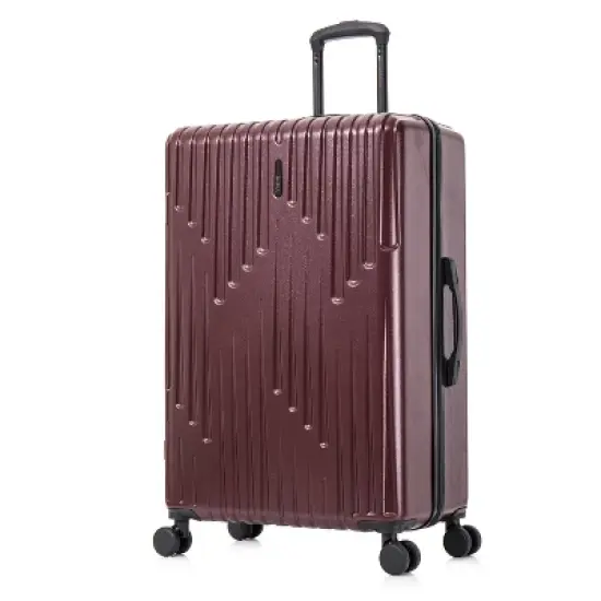 InUSA Drip Lightweight Hardside Large Checked Spinner Suitcase - Wine image {1}