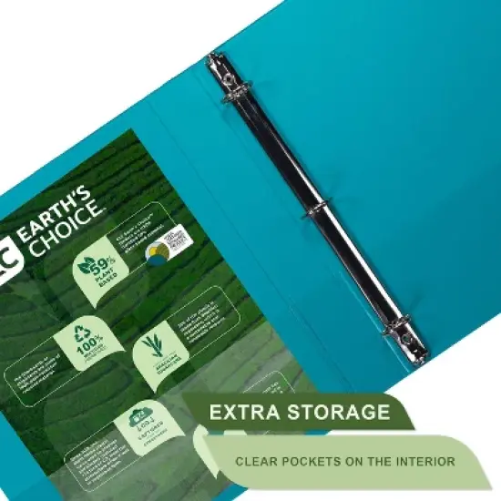 Samsill Plant-Based 1.5 Inch Durable Round Ring, Made in USA, View Binder, Eco-Friendly, USDA Certified Biobased, 4 Pack, Fashion Assortment image {4}