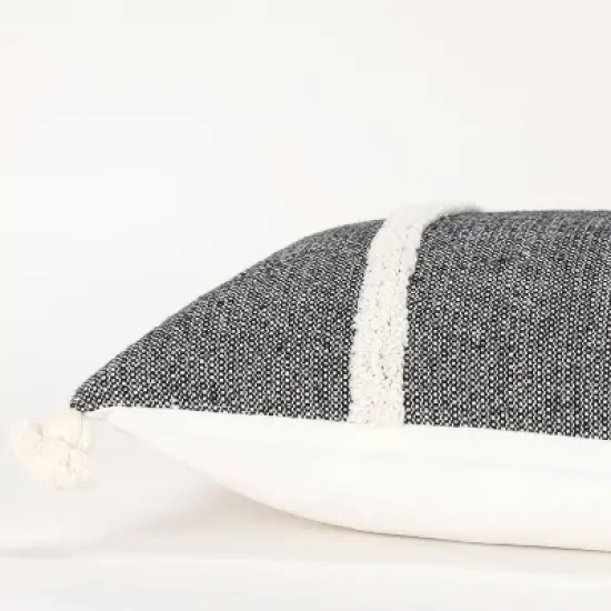 14"x26" Oversized Striped Poly Filled Lumbar Throw Pillow - Rizzy Home image {3}