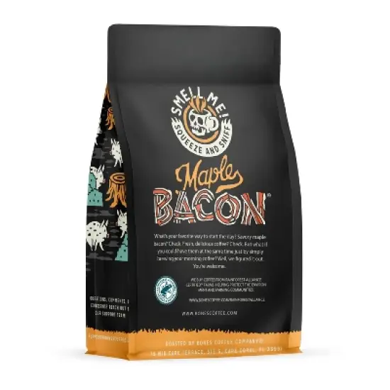Bones Coffee Company Maple Bacon Ground Coffee Beans 12 oz Medium Roast (Ground) image {1}