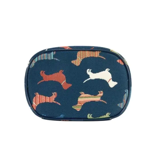 Signare USA Dachshund Dog Blue Toiletry Vanity Bag image {3}