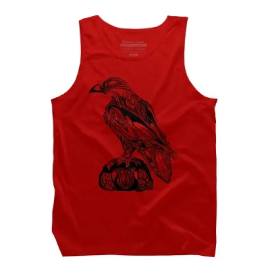 Men's Design By Humans Artistic Black Raven By katrinawold Tank Top image {5}