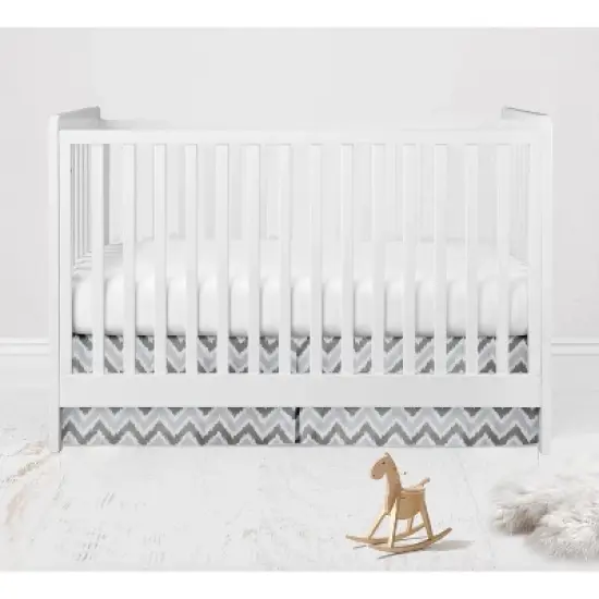 Bacati - Ikat Chevron Coral Grey Girls 6 pc Crib Set with 4 Muslin Swaddle Blankets image {2}