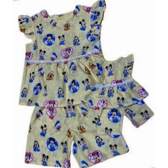 Doll Clothes Superstore Yellow Friends Size 6 Matching Girl And Doll Pajamas image {1}