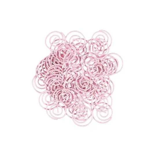 JAM Paper Colored Circular Paper Clips Round Paperclips Baby Pink 2187132B image {3}