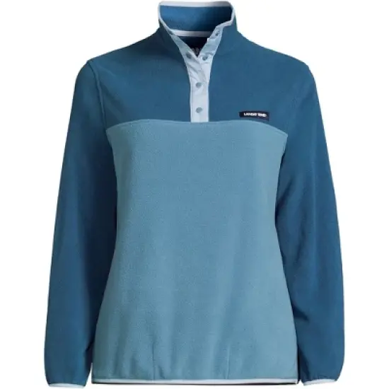 Lands' End Women's Heritage Fleece Snap Neck Pullover image {9}