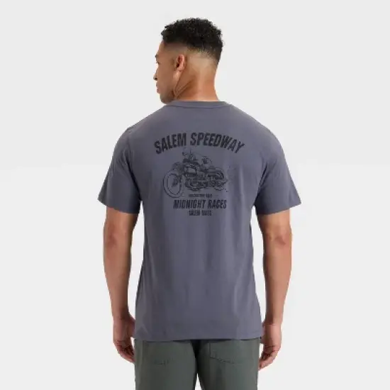 Men's Salem Speedway Graphic T-Shirt - Goodfellow & Co&trade; Dark Blue image {1}