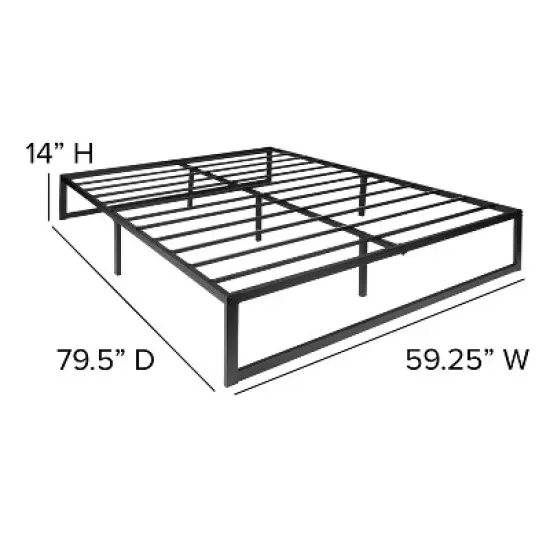 Flash Furniture 14 Inch Metal Platform Bed Frame with 12 Inch Pocket Spring Mattress in a Box and 3 inch Cool Gel Memory Foam Topper image {9}