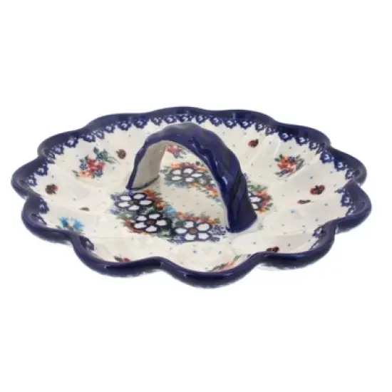 Blue Rose Polish Pottery 131 Vena Egg Plate image {6}