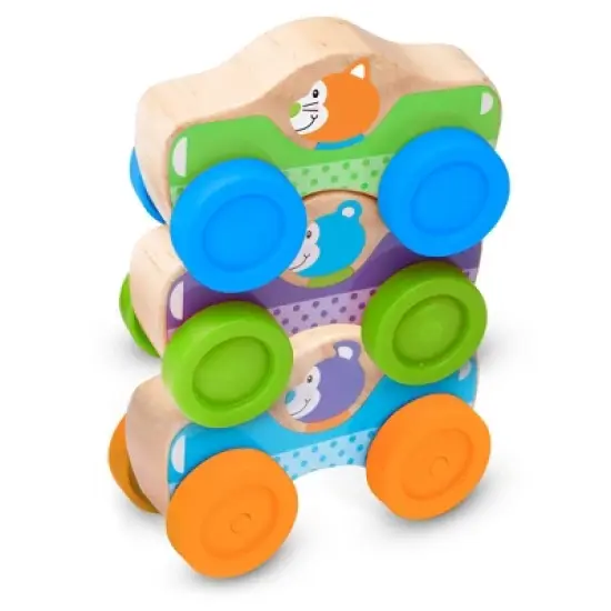 Melissa & Doug First Play Wooden Animal Stacking Cars - 3pc image {9}