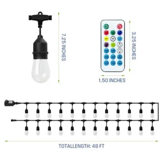 Westinghouse 48 FT., 24 Bulb Color Changing String Light image {3}