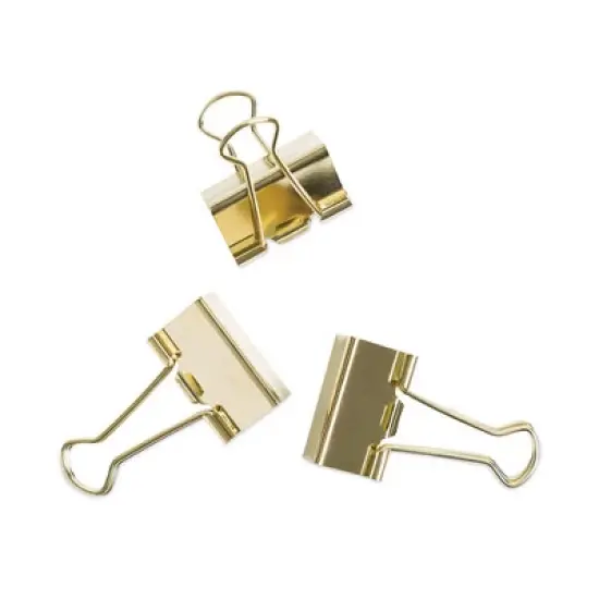 U Brands Binder Clips, Medium, Gold, 72/Pack image {1}