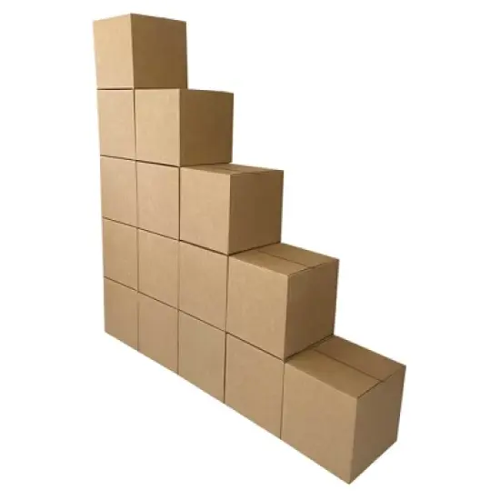 UOFFICE Pack of 15 Heavy Duty Corrugated Boxes 12" x 12" x 12" 15 Count 275lb. Double Wall Boxes image {4}