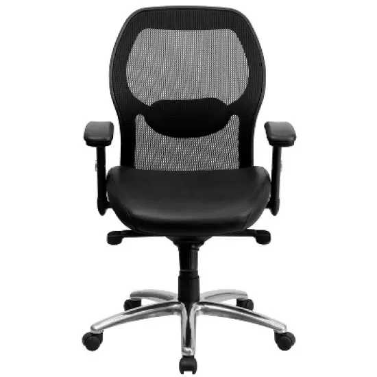 Flash Furniture Mid-Back Super Mesh Executive Swivel Office Chair with Knee Tilt Control and Adjustable Arms image {3}