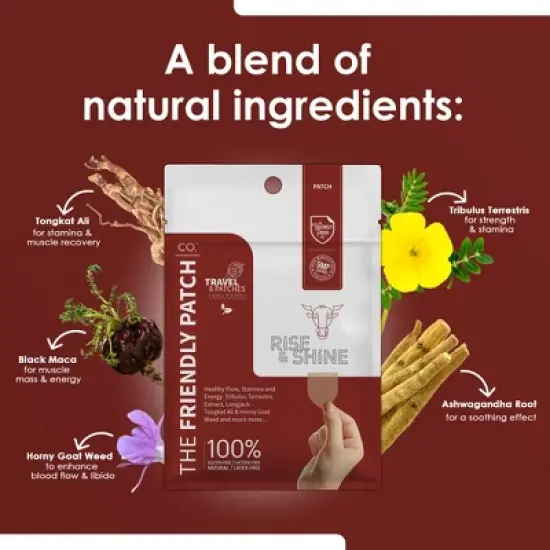 The Friendly Patch Rise & Shine 8 pack workout Togkat Ali, Horny Goat Weed, Maca image {1}