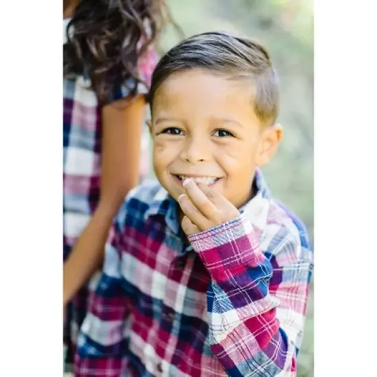 Hope & Henry Boys' Organic Cotton Long Sleeve Brushed Cotton Flannel Button Down Shirt, Infant image {2}
