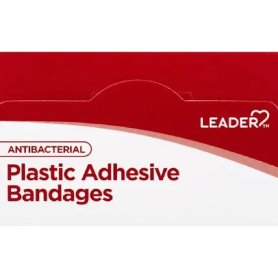 Leader Antibacterial Plastic All One Size Adhesive Bandages 60 ea image {6}