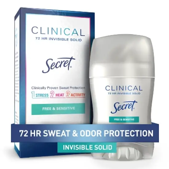 Secret Clinical Strength Invisible Solid Antiperspirant & Deodorant for Women - Free & Sensitive - 1.6oz image {11}
