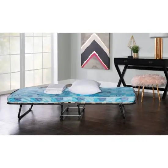 Twin Roma Folding Bed Blue - Linon image {6}