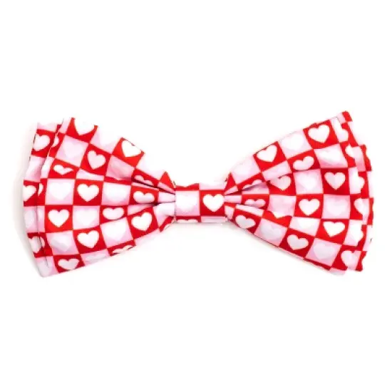 The Worthy Dog Colorblock Hearts Bow Tie Accessory image {3}