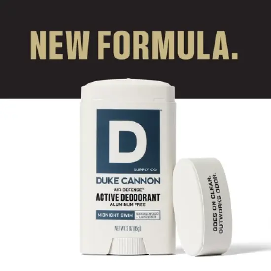 Duke Cannon Supply Co. Air Defense Active Solid Deodorant Stick for Men Midnight Swim - Aluminum-Free 3oz image {2}