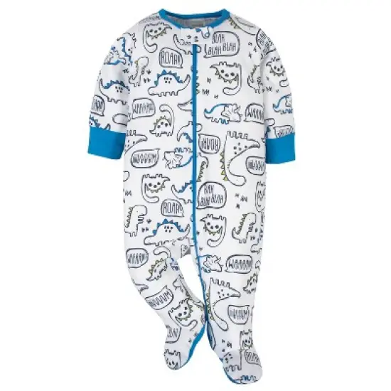 Onesies Brand Baby Boys' Long Sleeve Footed Sleepers, 4-pack image {2}