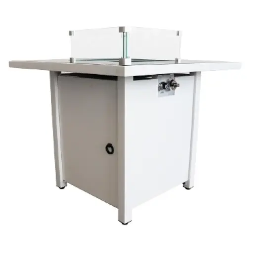 30 Inch White Steel Propane/Natural Gas Fire Pit Table image {2}