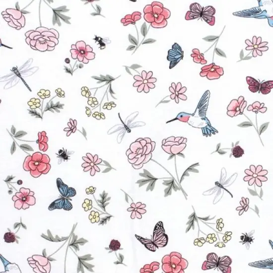 Hudson Baby Girls Cotton Changing Pad Cover, Hummingbird Garden, One Size image {1}