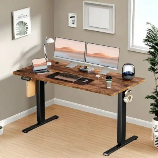 FONTOI Ergonomic Standing Desk, Height Adjustable Computer Desk with Control Panel image {15}