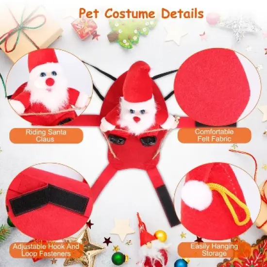 iMountek Pet Christmas Costumes with Bell Clothes New Year Outfit Cosplay Costumes Party Dress Up For Cats image {2}